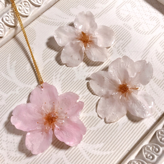本物の桜の花で作る♪世界にひとつだけのオリジナルアクセサリーの写真2枚目