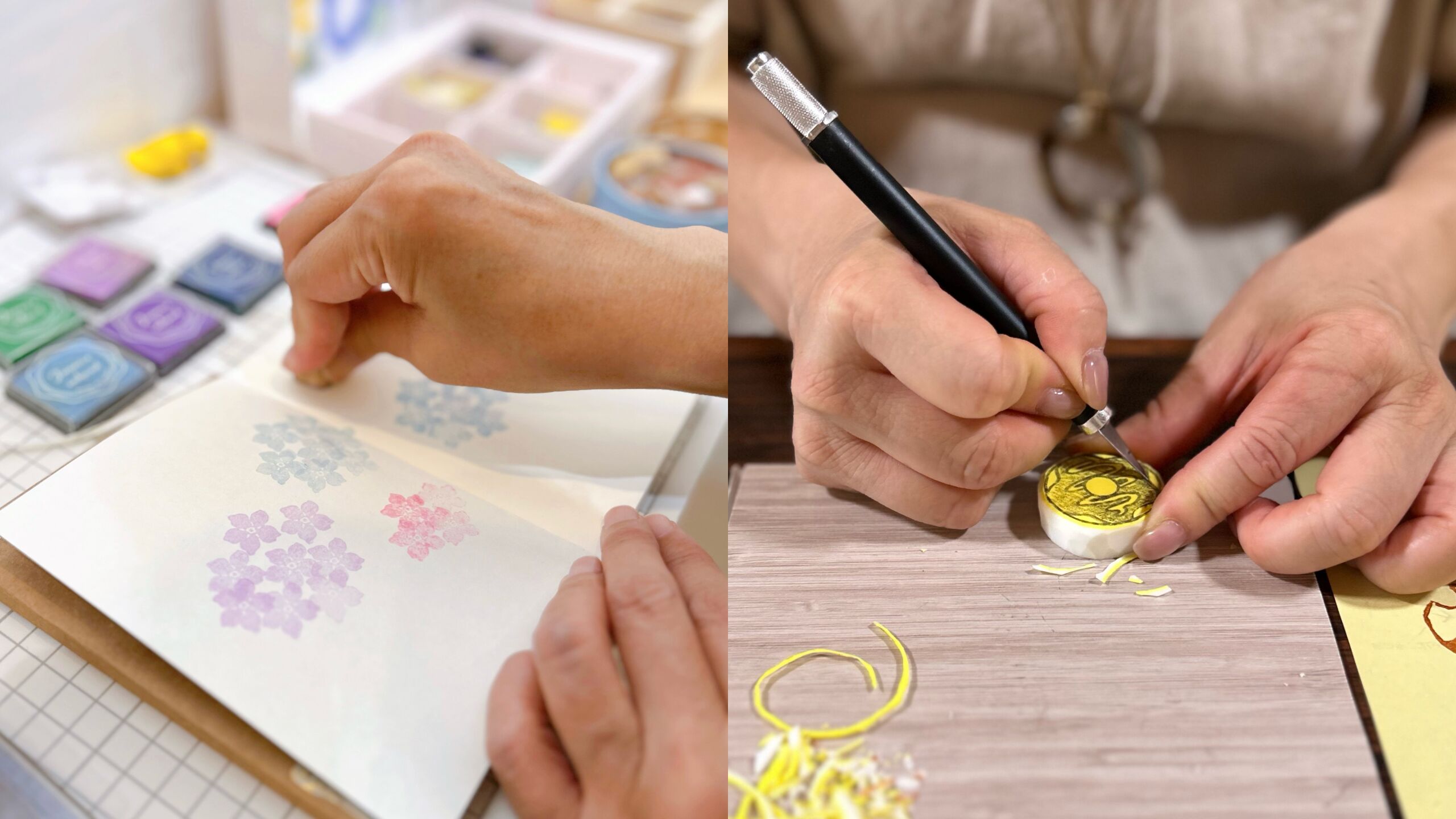 消しゴムはんこワークショップの写真1枚目