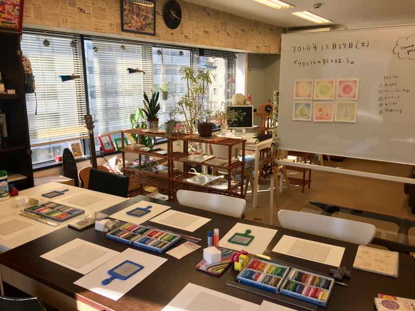 パステルシャインアートで描く葉祥明講座①「羊と草原」＊中目黒＊の写真3枚目