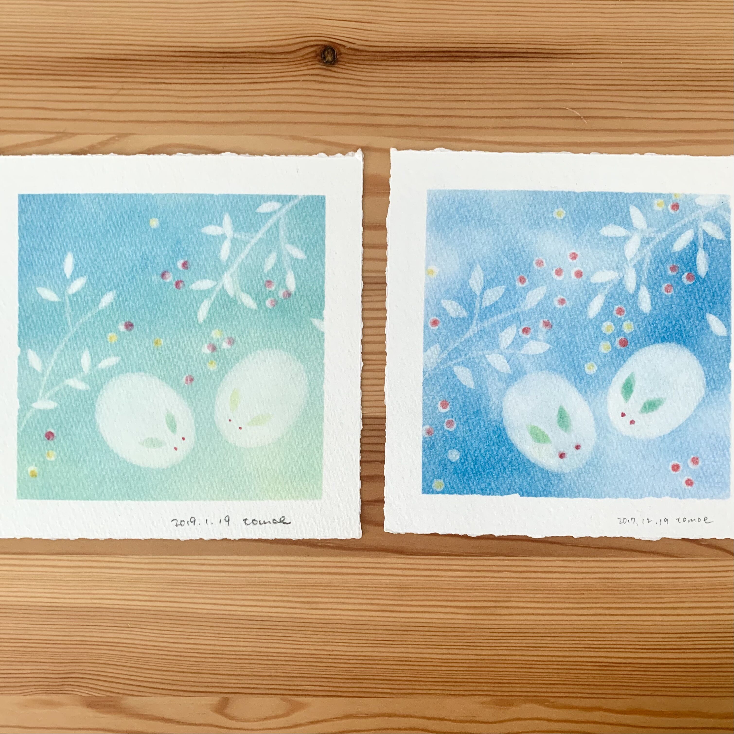  ＜季節のパステル＞パステルシャインアートで「あおぞらと大地・雪うさぎ」を描こうの写真2枚目