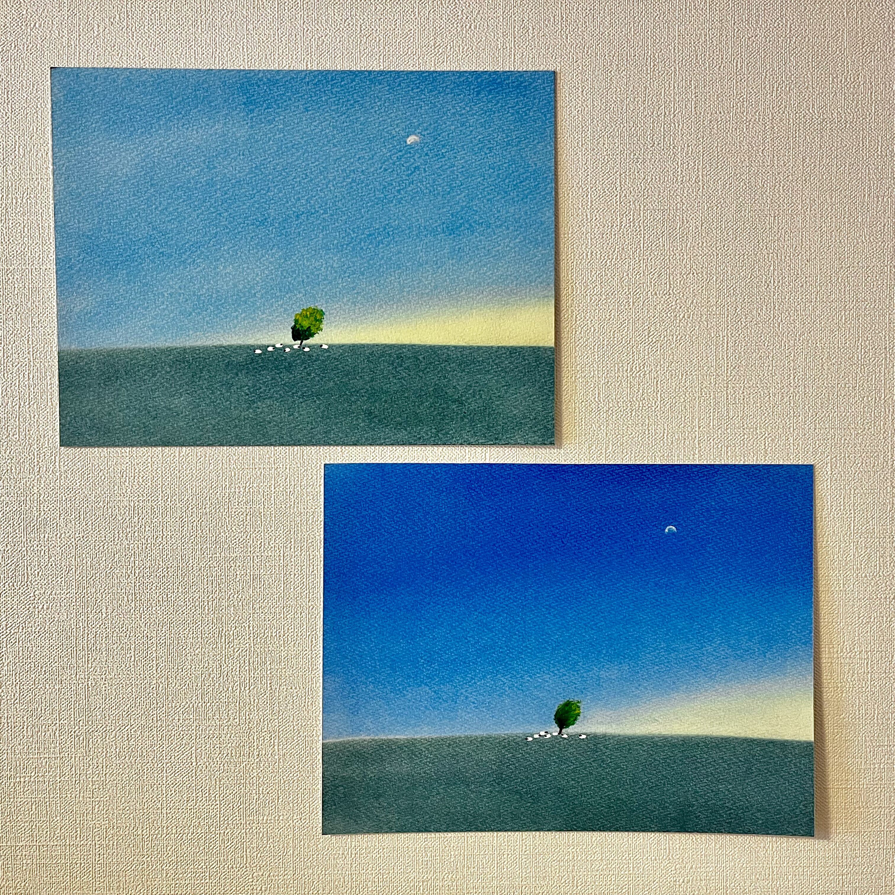 （葉祥明美術館公認）パステルと水彩で葉祥明さんの絵を描く講座「羊と草原」の写真2枚目