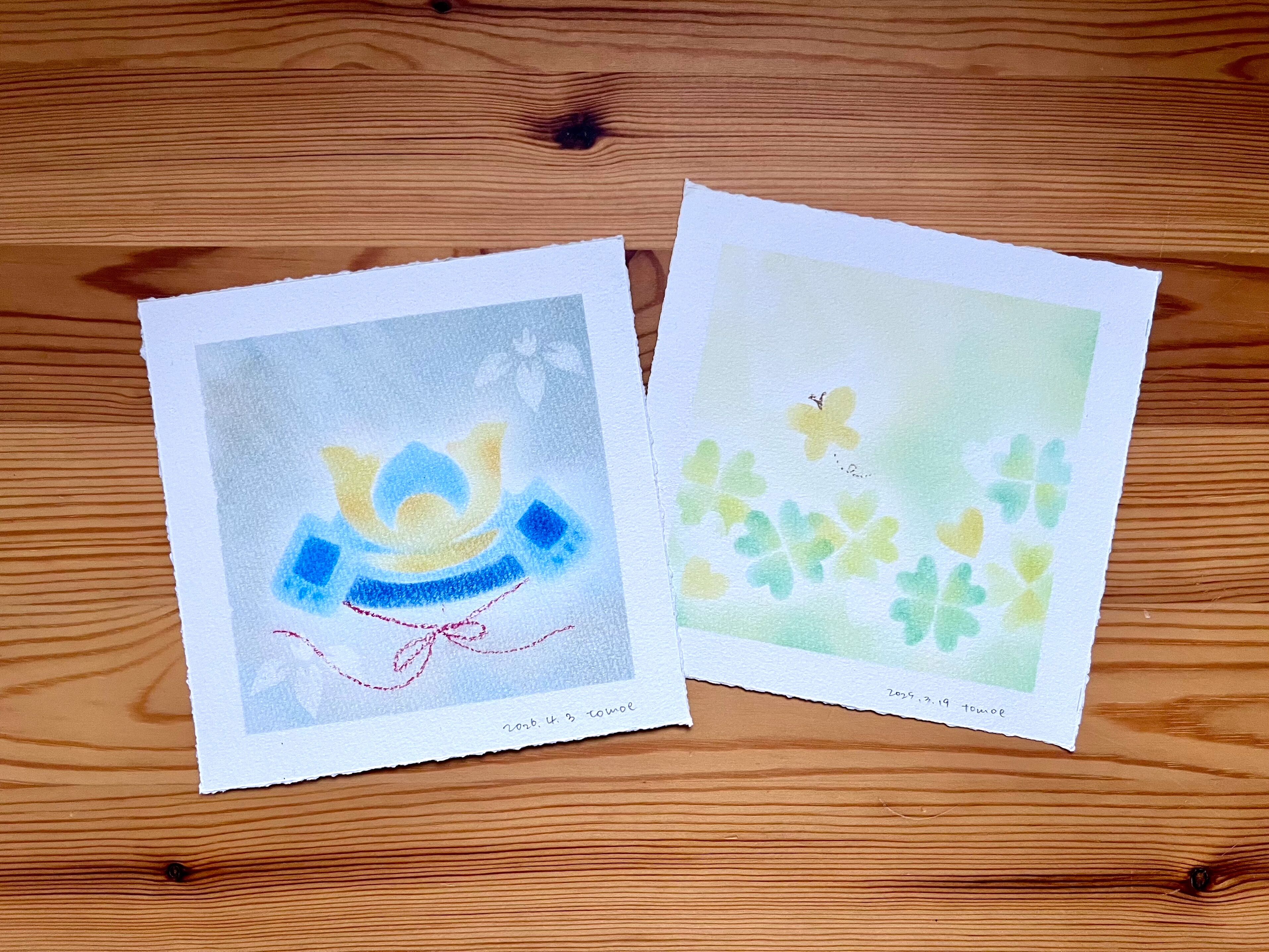 ＜季節のパステル＞パステルシャインアートで「こどもの日・クローバー」の絵を描こうの写真