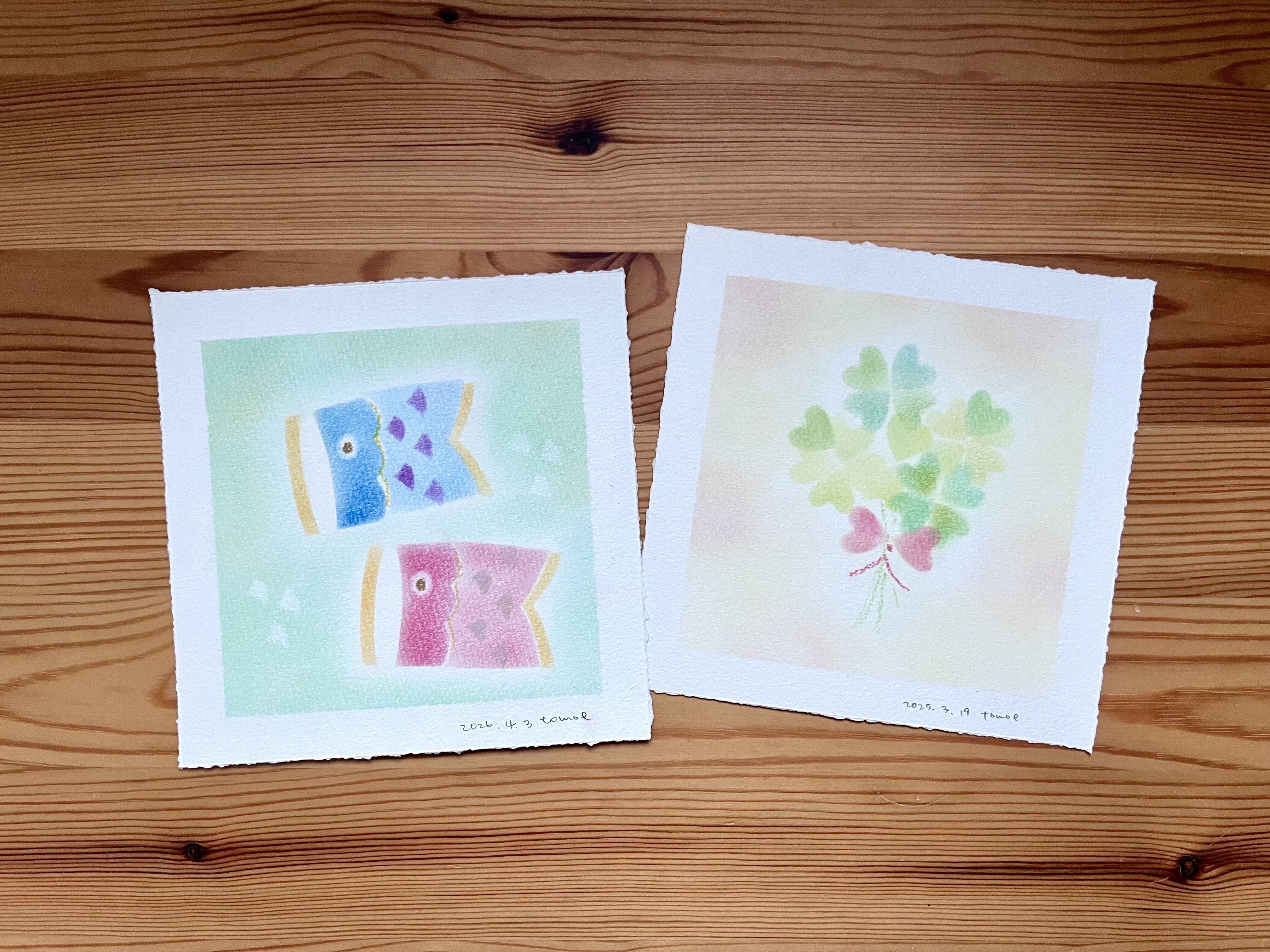 ＜季節のパステル＞パステルシャインアートで「こどもの日・クローバー」の絵を描こうの写真2枚目