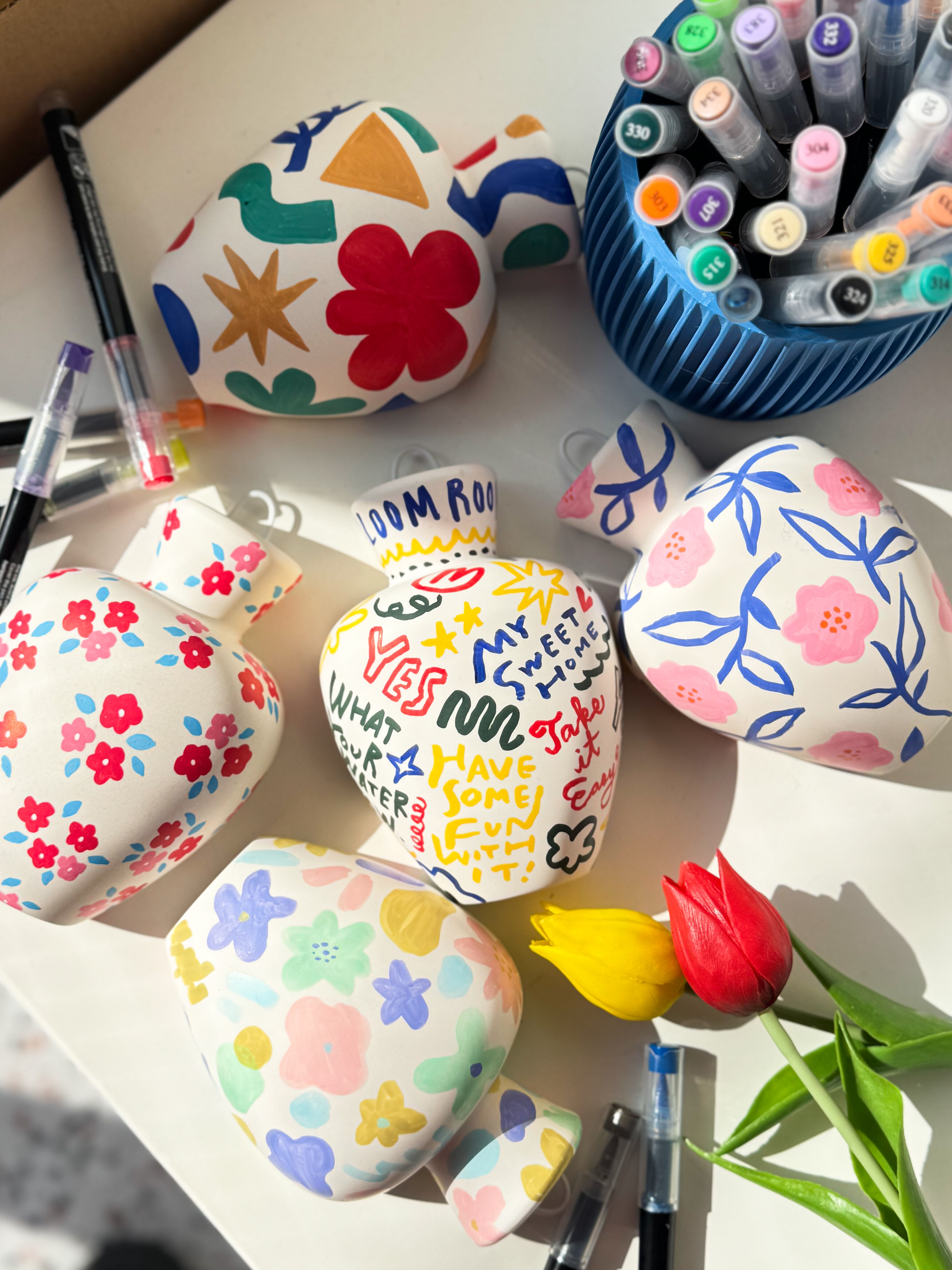 【壁掛け花瓶】絵付けワークショップの写真4枚目