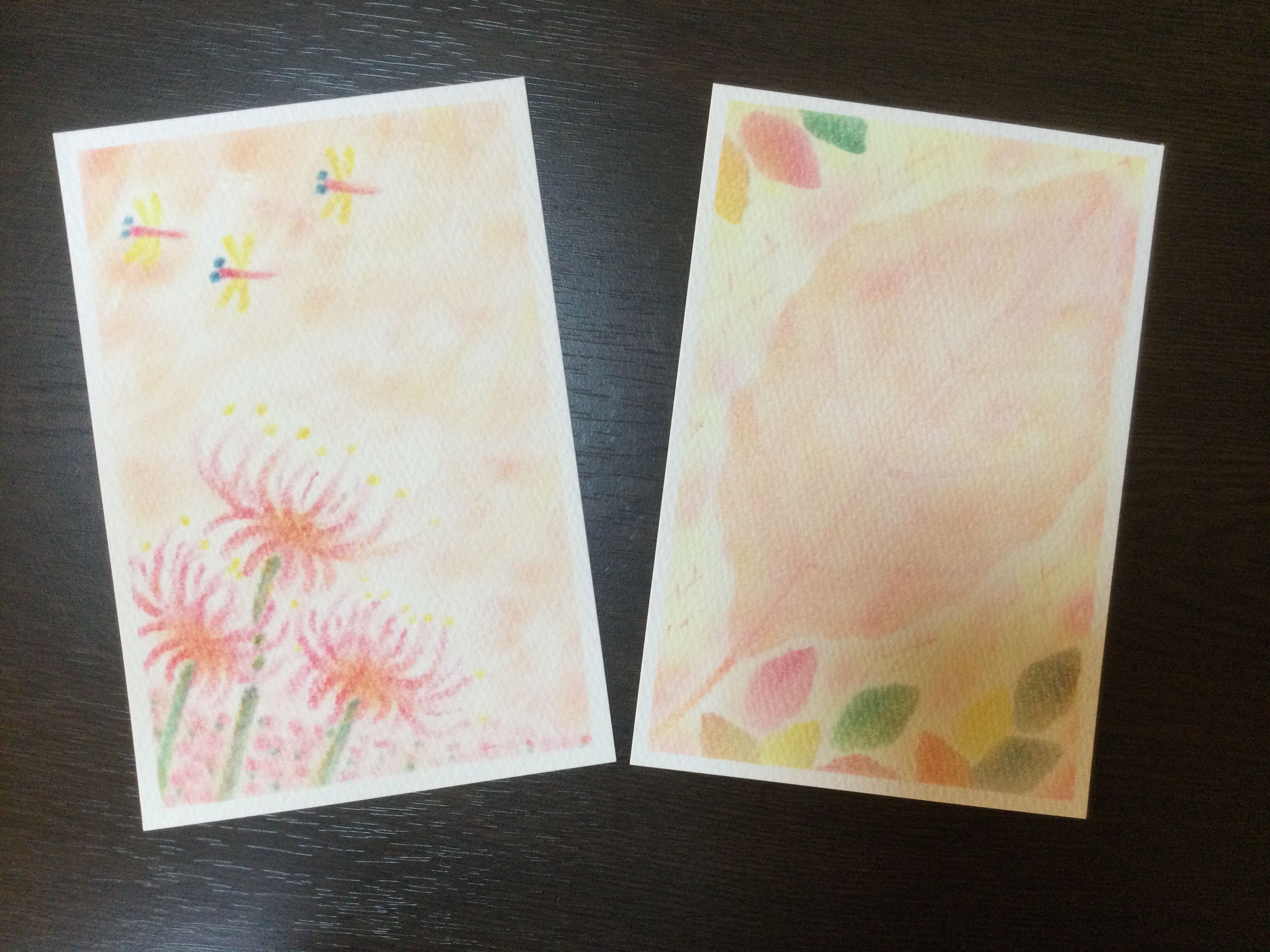 ３色パステルアートで季節にピッタリのオリジナルポストカードを作ろうのWS写真1枚目