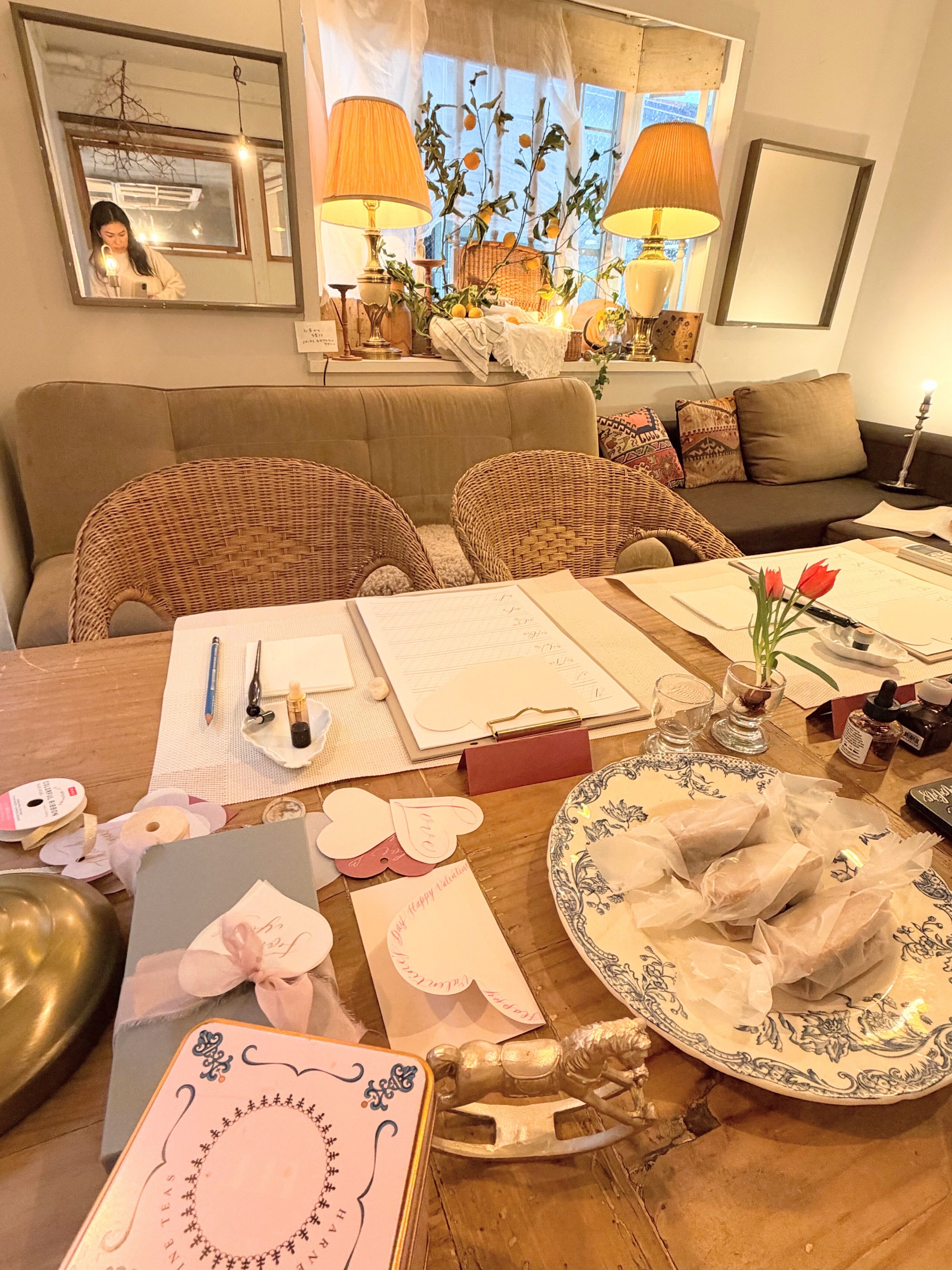 ⭐︎七夕限定⭐︎ドライフラワーリースと星に願いを届けるカリグラフィー短冊作りの写真5枚目