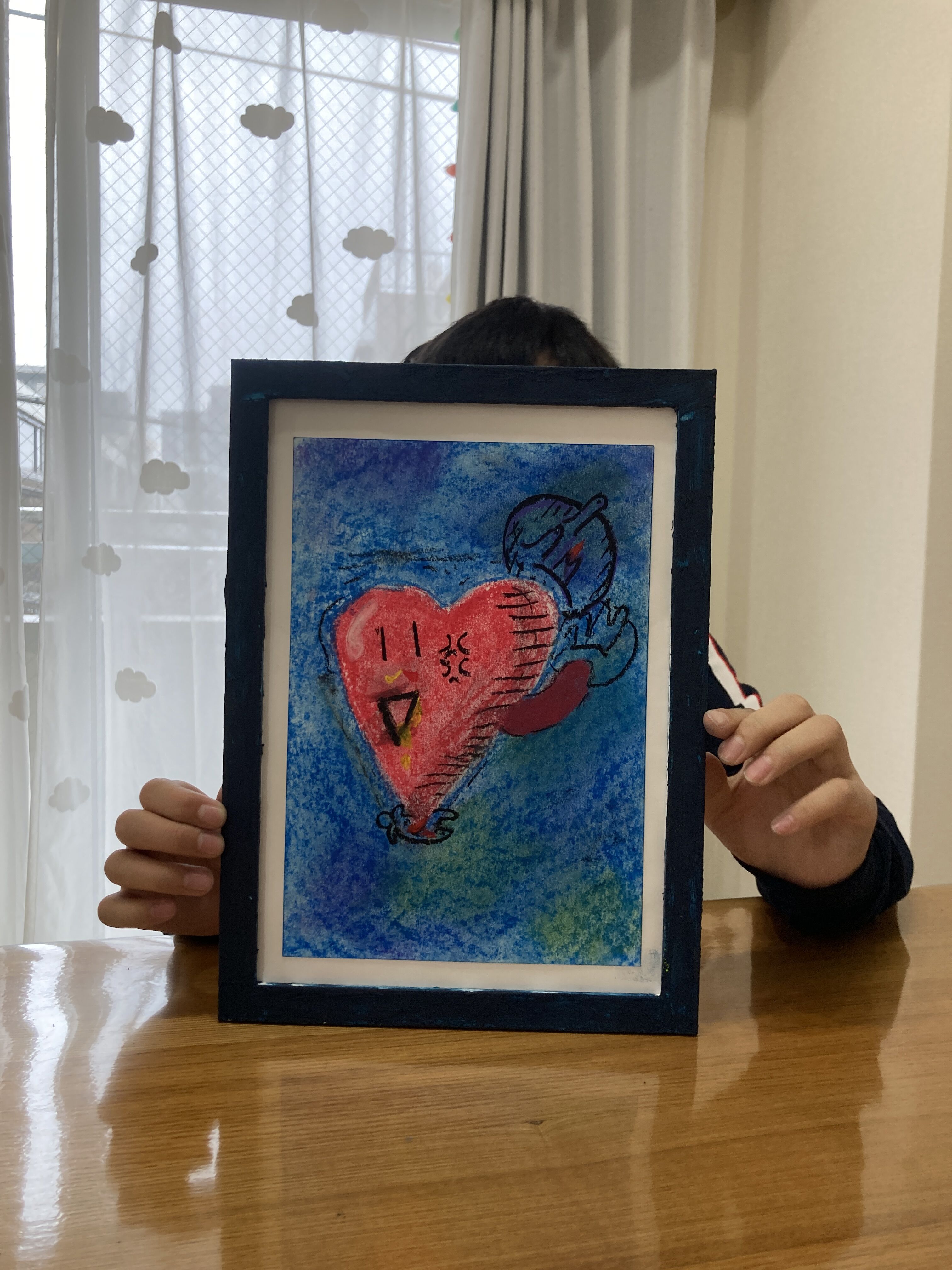パステルでハートを描こう！の写真
