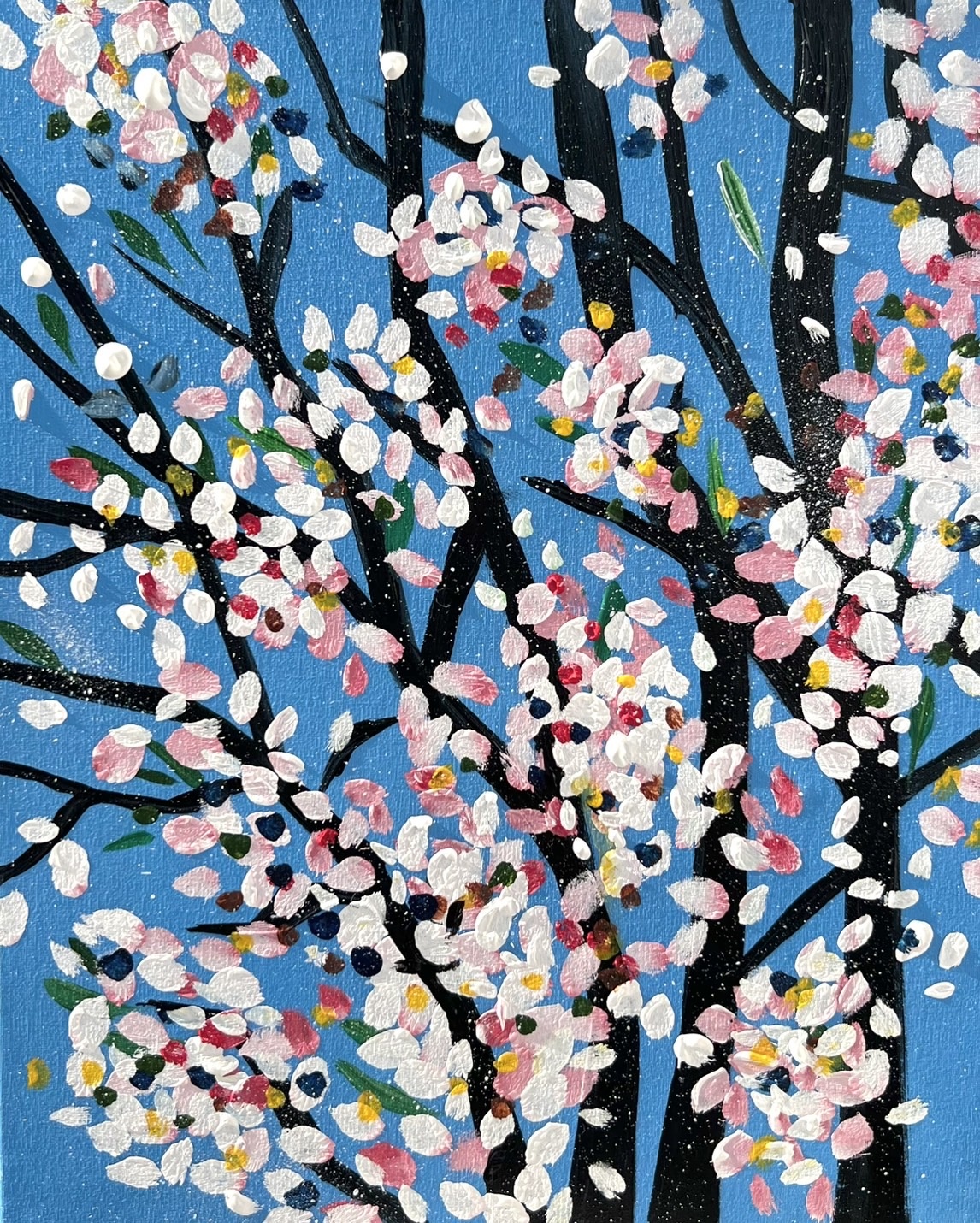 誰でも素敵な絵画作品を描けるアート体験！ 【テーマ：ダミアン・ハースト「桜」】の写真