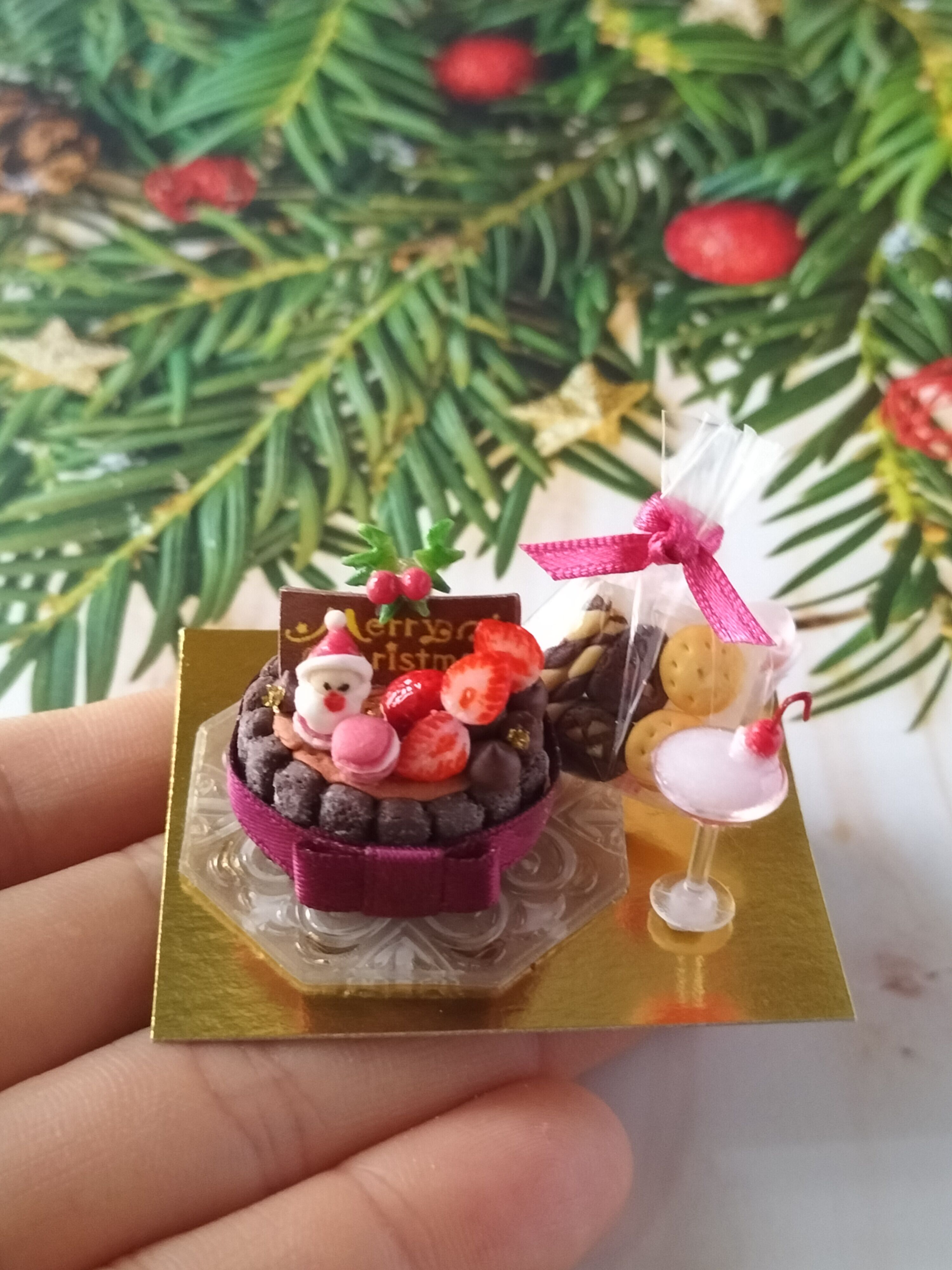 体験 粘土で可愛い ミニチュアフード教室 クリスマスケーキの回の写真2枚目