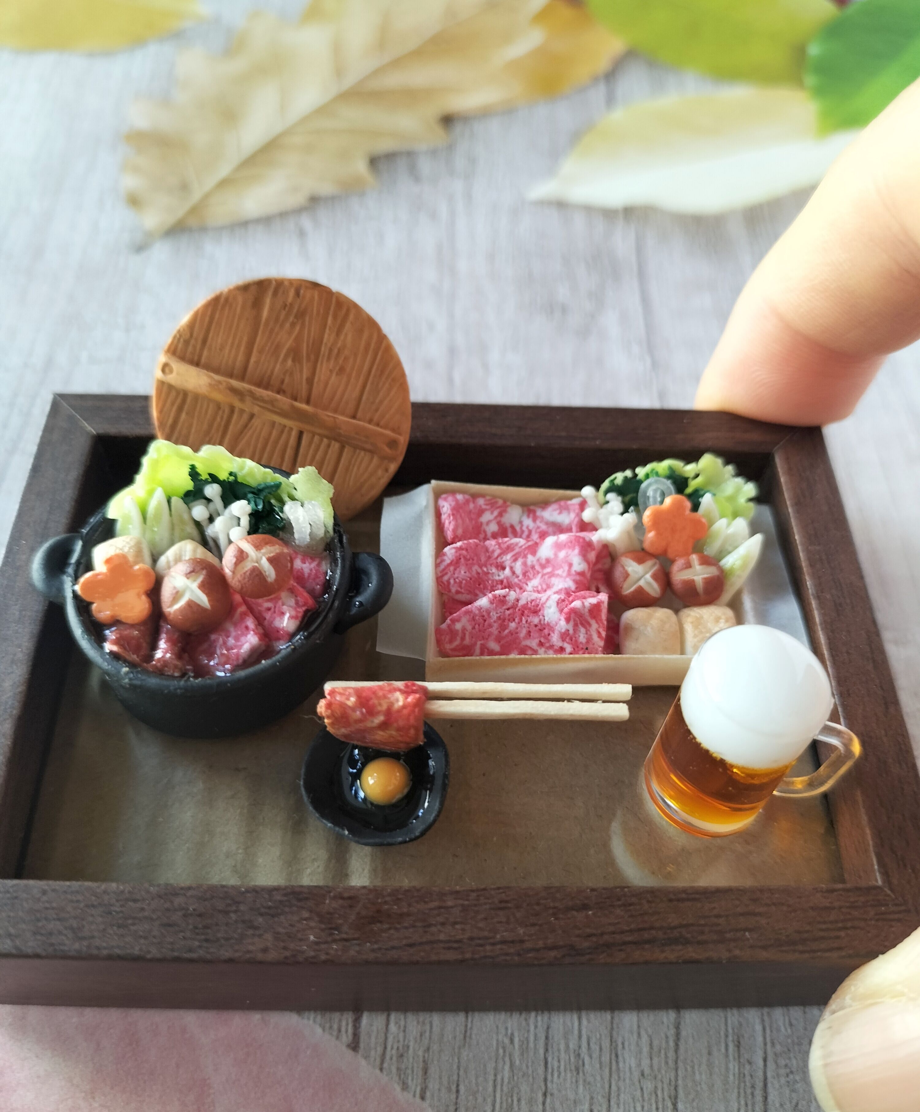 体験 粘土で可愛い ミニチュアフード教室 すき焼きの回の写真1枚目