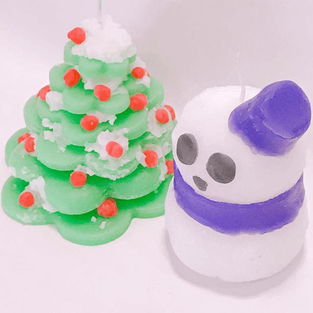 【初心者も大歓迎！】クリスマスツリーと雪だるまキャンドルの写真2枚目