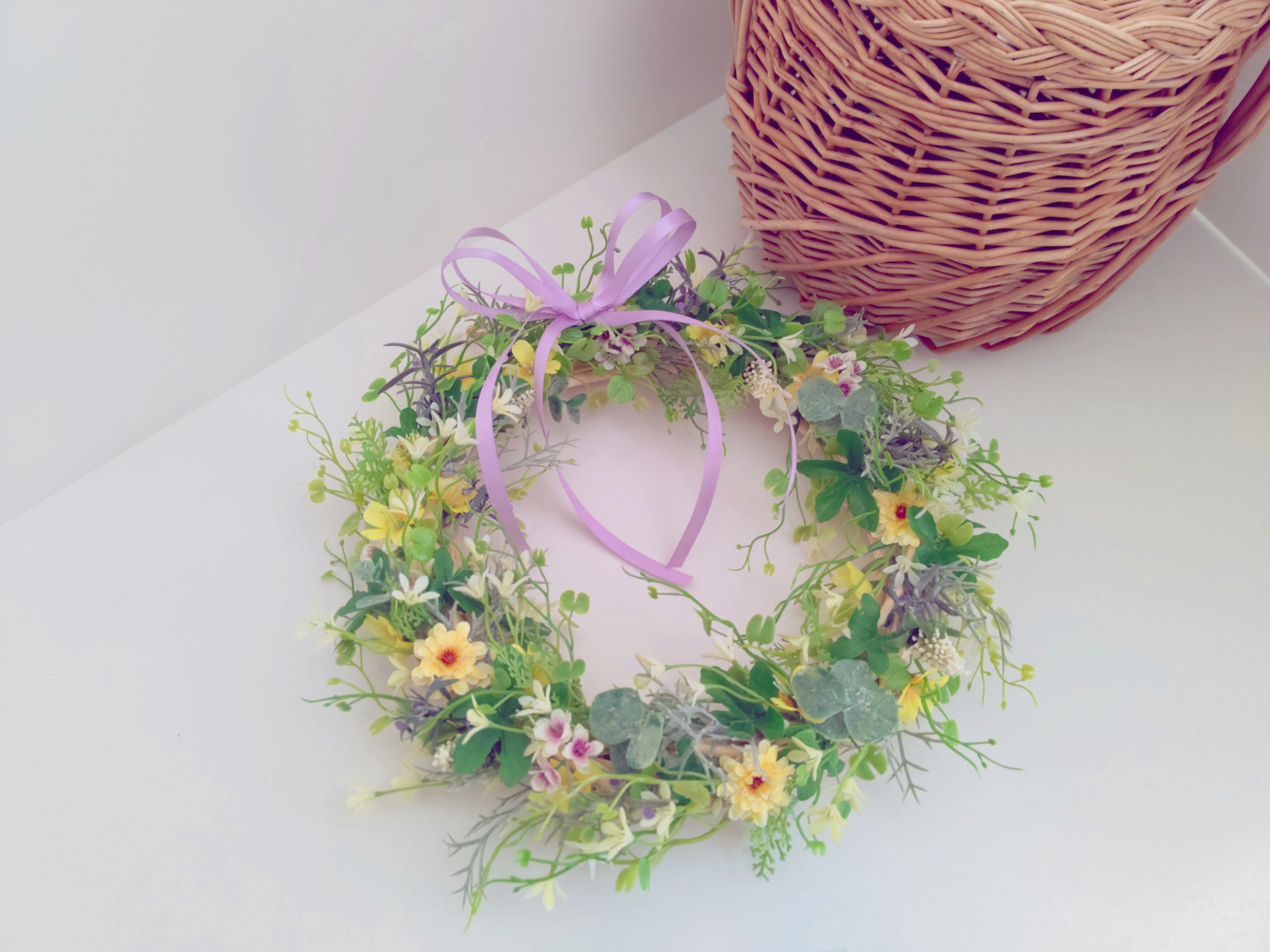 フラワーアレンジメント体験　〜春の小花のリース〜の写真