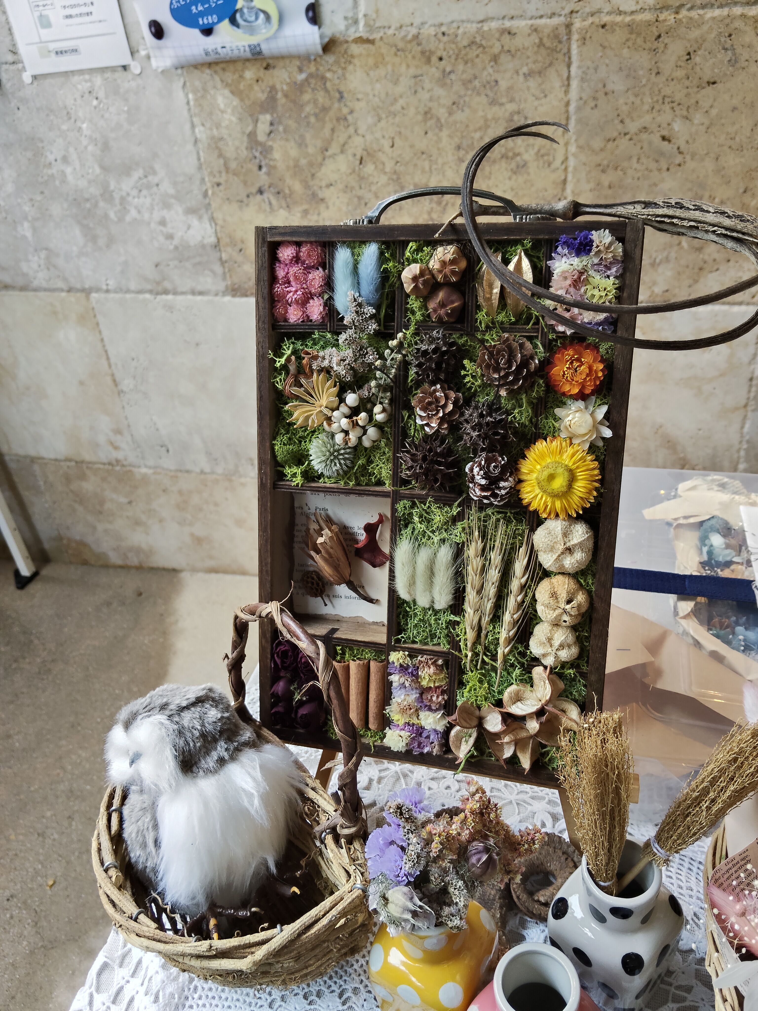 プリンタートレイの植物標本アレンジ(花リセット教室）の写真2枚目