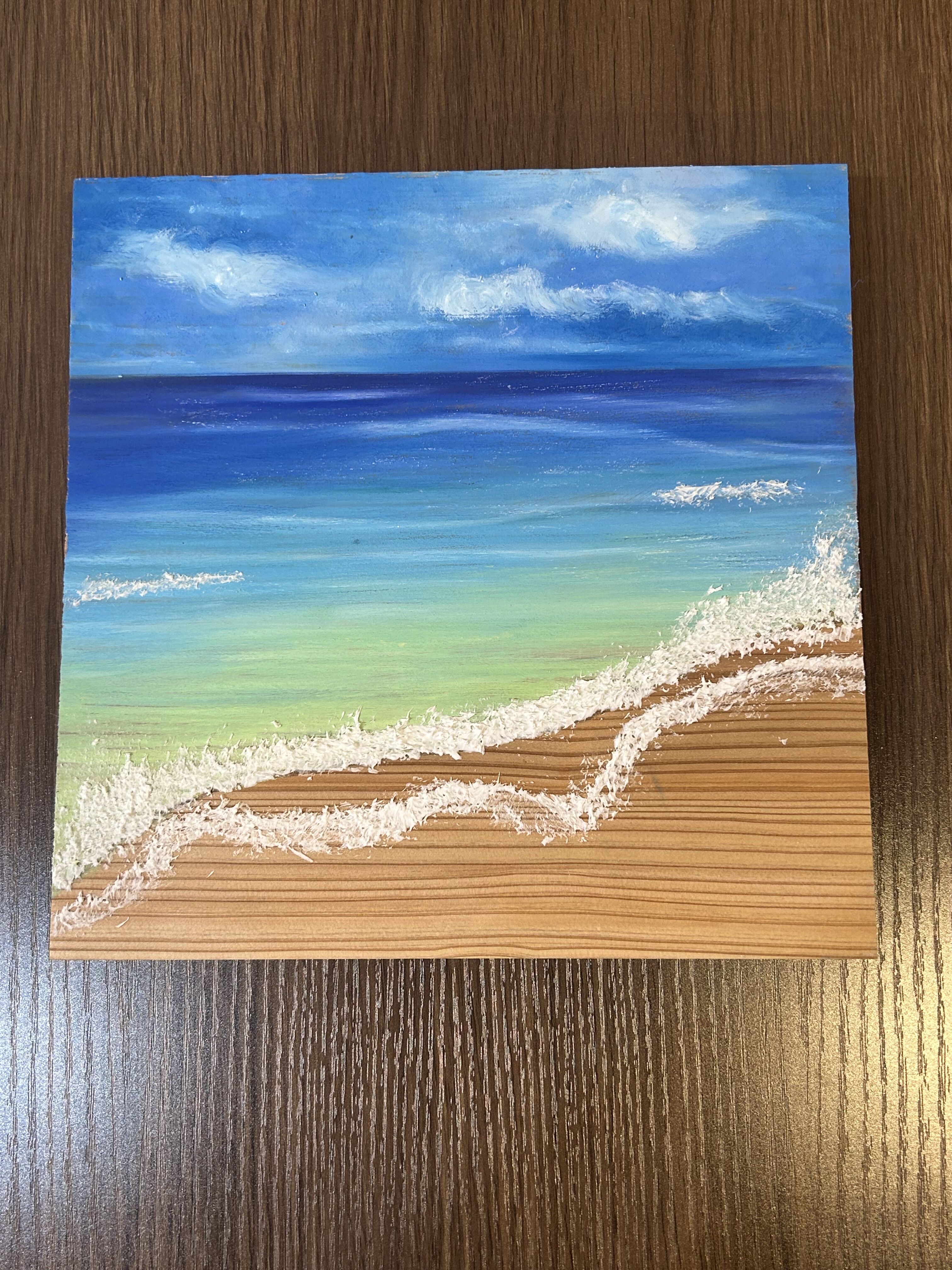 夏休みの思い出にも！木目を活かして描こう！わたしだけの海アートの写真4枚目