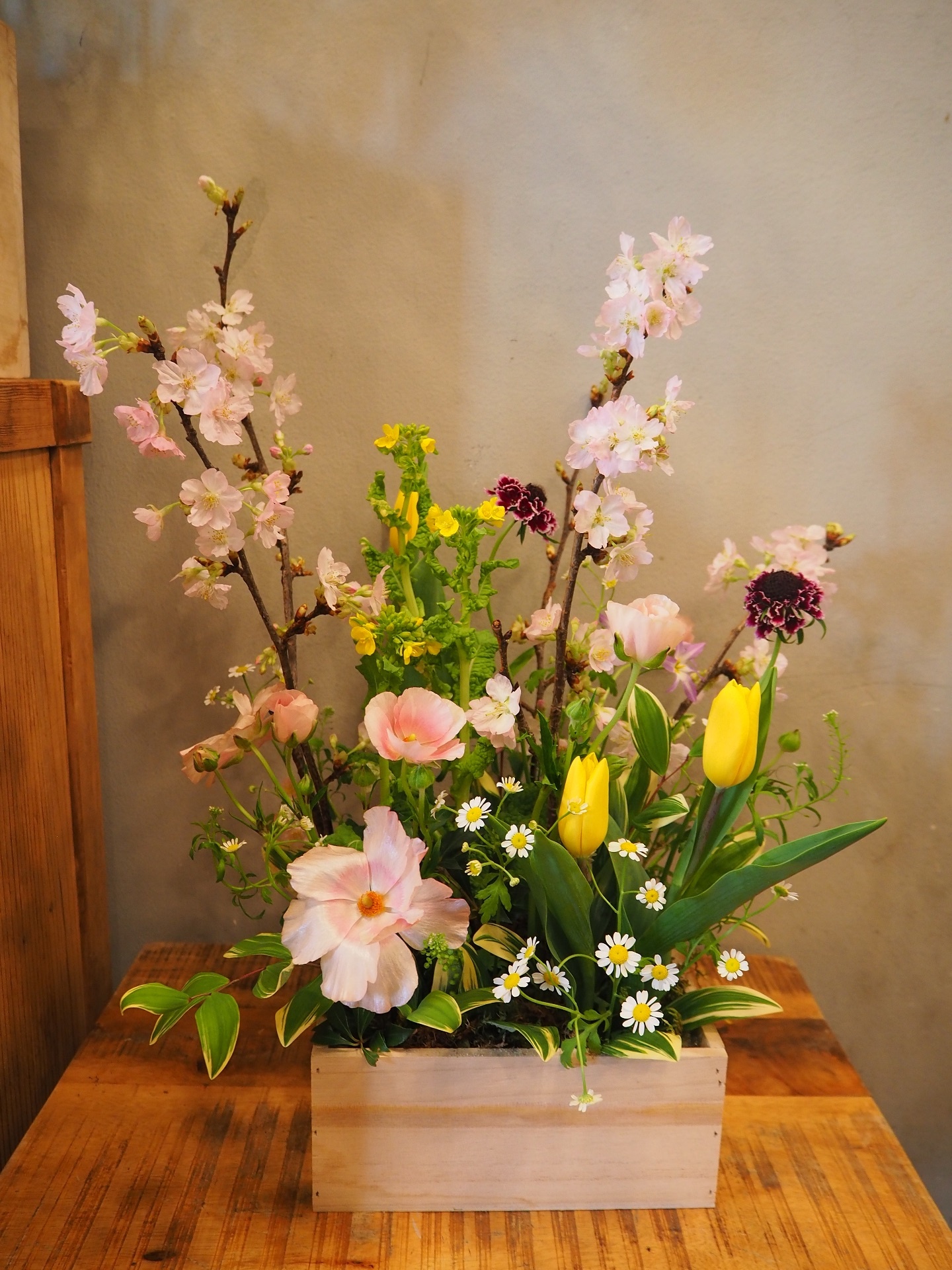 春を感じる桜のアレンジメントの写真