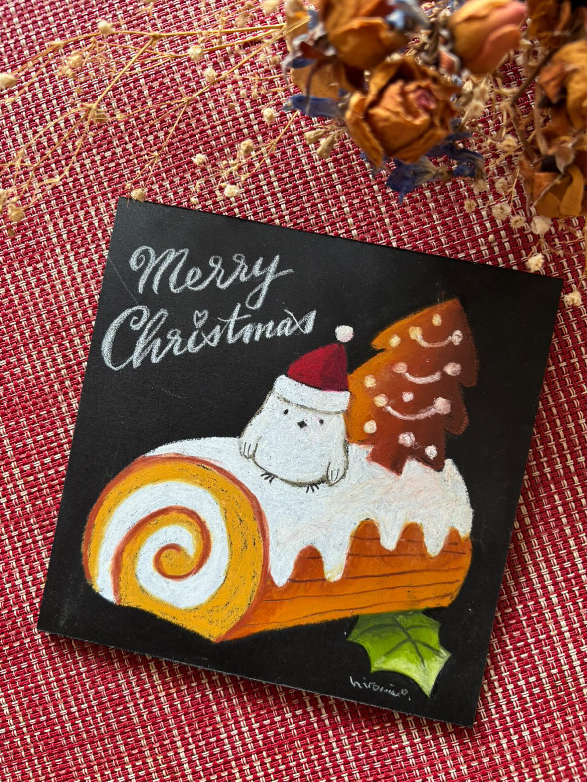 チョークアート 「シマエナガサンタのXmas」の写真2枚目