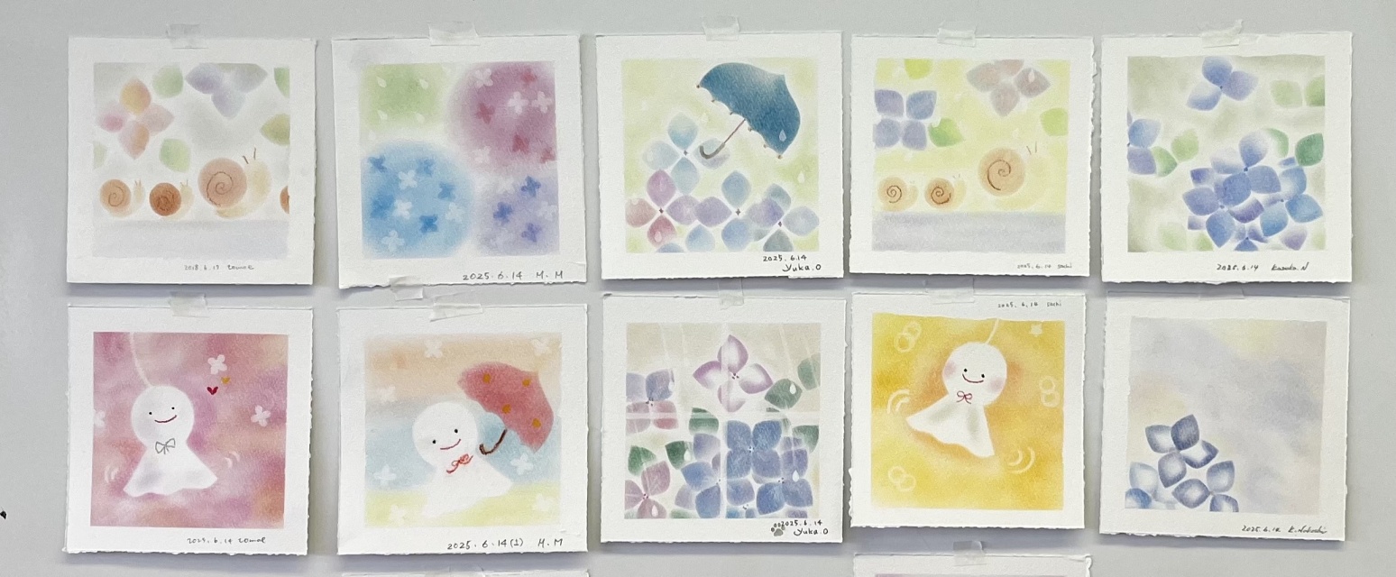 ＜季節のパステル＞パステルシャインアートで「紫陽花・かたつむり」を描こう！の当日の流れ・雰囲気の写真1枚目