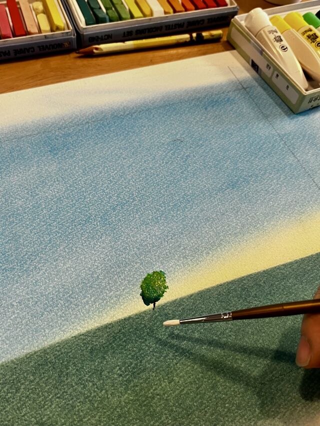 (葉祥明美術館公認)パステルと水彩で葉祥明さんの絵を描く講座「羊と草原」の当日の流れ・雰囲気の写真4枚目