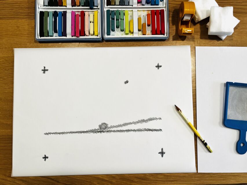 (葉祥明美術館公認)パステルと水彩で葉祥明さんの絵を描く講座「羊と草原」の当日の流れ・雰囲気の写真2枚目