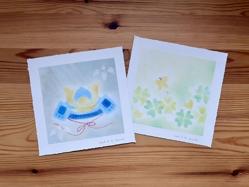 ＜季節のパステル＞パステルシャインアートで「こどもの日・クローバー」の絵を描こうの当日の流れ・雰囲気の写真1枚目