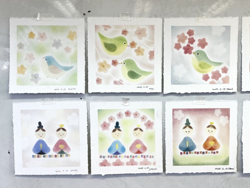 ＜季節のパステル＞パステルシャインアート「ひなまつり・メルヘンな家」の当日の流れ・雰囲気の写真1枚目