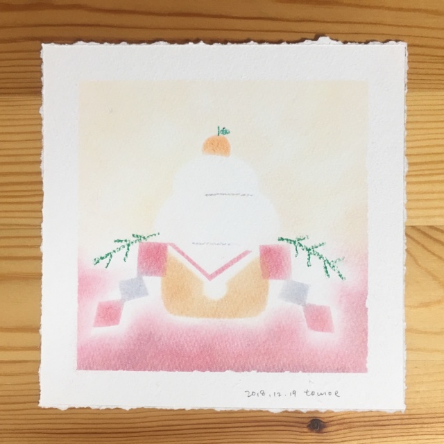 年賀状アレンジ＆お正月のパステルアート（オリジナルのアート年賀状作り♪）の当日の流れ・雰囲気の写真1枚目