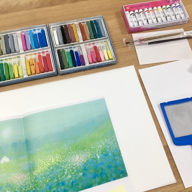 （葉祥明美術館公認）パステルと水彩で葉祥明さんの絵を描く講座「旅立ちの花畑」の当日の流れ・雰囲気の写真1枚目