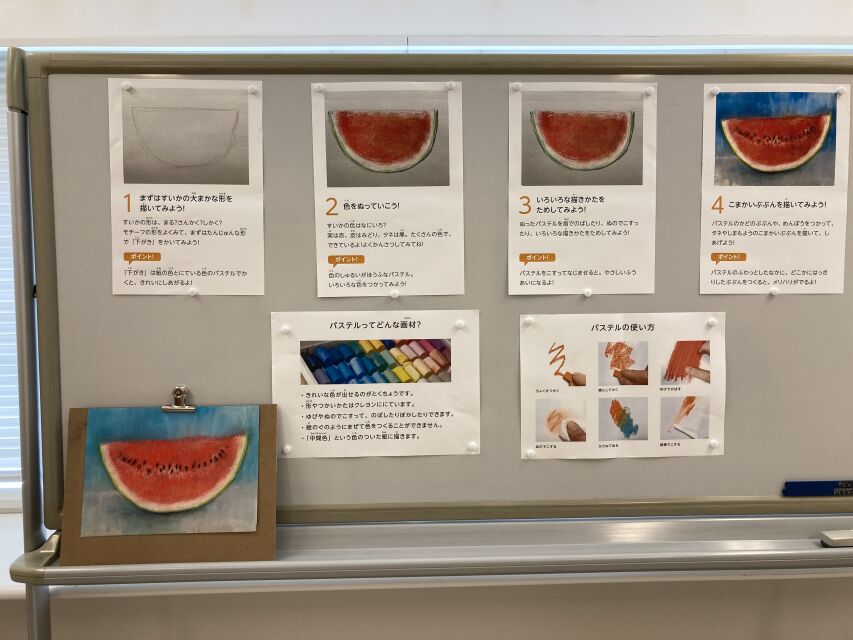 パステルですいかを描こう！（吉野家牛丼ランチ付き！）の当日の流れ・雰囲気の写真1枚目