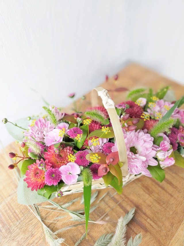 重陽の節句　菊の花籠アレンジメントの当日の流れ・雰囲気の写真2枚目