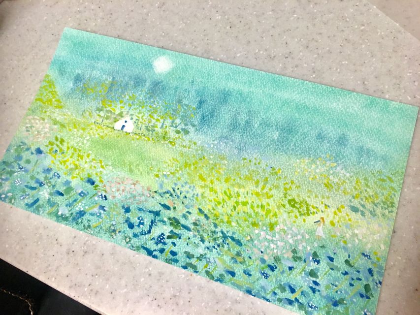 （葉祥明美術館公認）パステルと水彩で葉祥明さんの絵を描く講座「妖精の棲む森」に参加したyonyonの写真1枚目